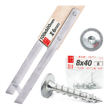 Zestaw podstawa słupa typ H 100mm + wkręty