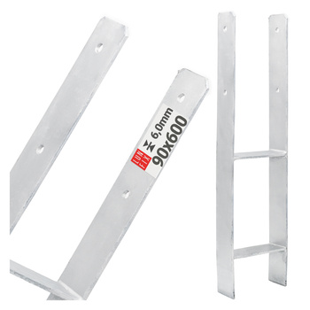 Podstawa słupa typ H 90x600x6 mm kotwa