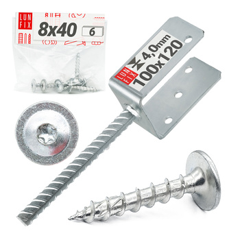 Zestaw podstawa słupa z prętem 100 mm + wkręty