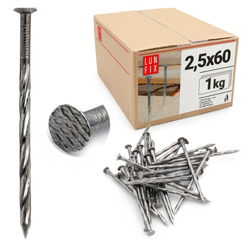 Gwoździe skręcane 2,5x60 mm 2,5" czarne 1kg