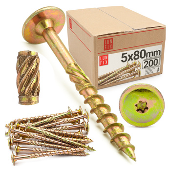 Wkręty ciesielskie talerzowe 5x80 do drewna WKCP 200szt.