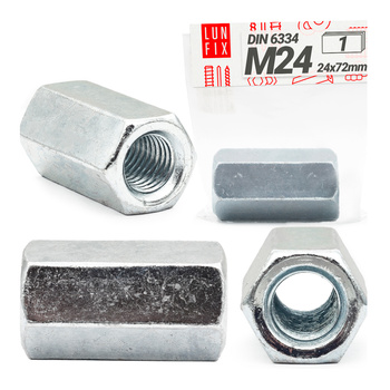 Nakrętka przedłużana M24x72 DIN6334 ocynkowana 1szt.