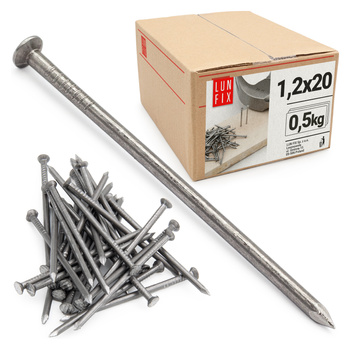 Gwoździe budowlane 1,2x20 mm czarne 0,5kg