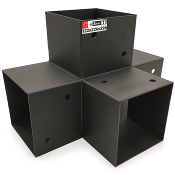 Łącznik belki kwadratowy X 120x120mm wspornik do kantówek 4 końce