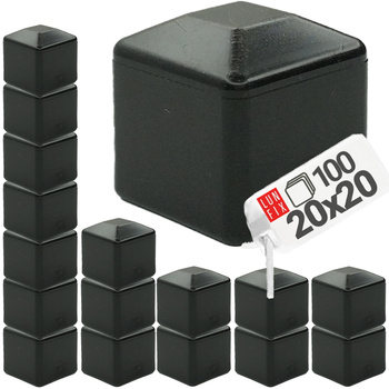 Nasadka na słupek 20x20 mm czarna daszek 100szt.
