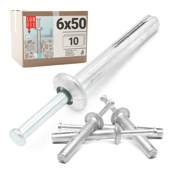 Kołki stalowe szybkiego montażu do betonu wbijane 6x50 10szt.