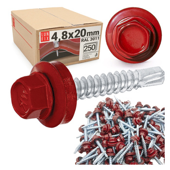 Wkręty farmerskie 4,8x20 samowiercące farmery czerwone 250szt.