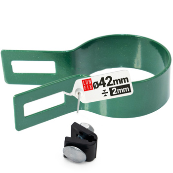 Obejma końcowa początkowa fi42 mm końcowa ZIELONY komplet