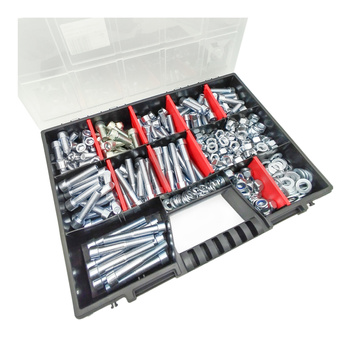 Zestaw śrub imbus, nakrętek, podkładek M12 (390el)