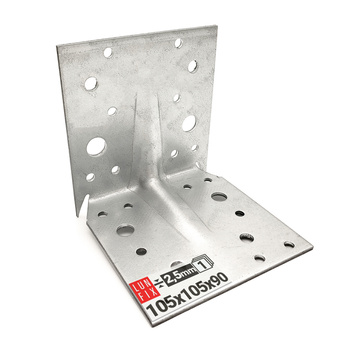 Kątownik montażowy z kolcem 105x105x90x2,5 ciesielski 1szt.