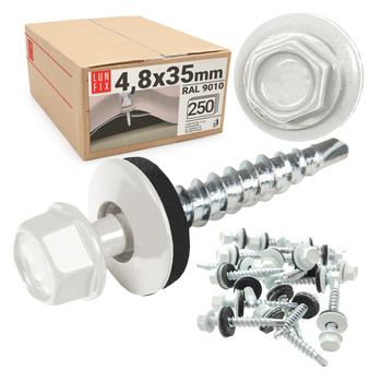 Wkręty farmerskie 4,8x35 samowiercące farmery biały ciepły 250szt.