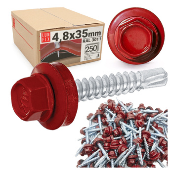 Wkręty farmerskie 4,8x35 samowiercące farmery czerwone 250szt.