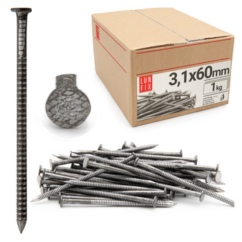 Gwoździe pierścieniowe 3x60 mm ciesielskie czarne 1kg