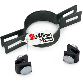 Obejma pośrednia fi48mm do paneli GRAFITOWA zestaw