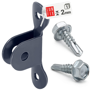 Uchwyt podpory słupka, mocowanie, grafitowy, komplet