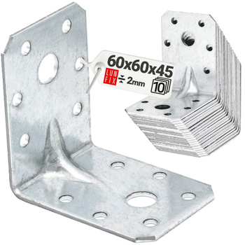 Kątownik ciesielski 60x60x45 mm montażowy 2mm 10szt.