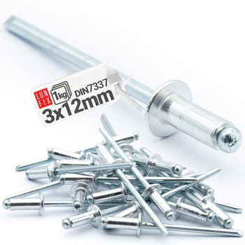 Nity zrywalne 3x12mm aluminiowo-stalowe 1kg