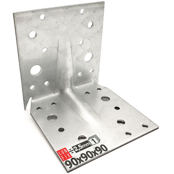 Kątownik montażowy z kolcem 90x90x90x2,5 ciesielski 1szt.