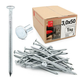 Gwoździe pierścieniowe 3x50 mm 2 cale ocynkowane 1kg