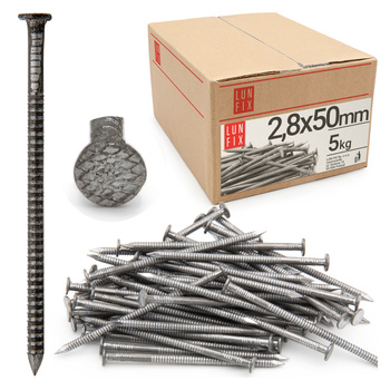 Gwoździe pierścieniowe 2,8x50 mm 2 cale ciesielskie czarne 5kg